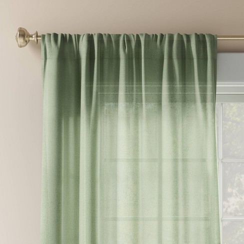 Opaque curtain - green medium solid with desig, Bedding & Decor