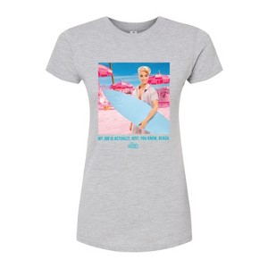 Women's - Barbie - Ken My Job Is Beach Fitted Graphic T-Shirt - 1 of 2