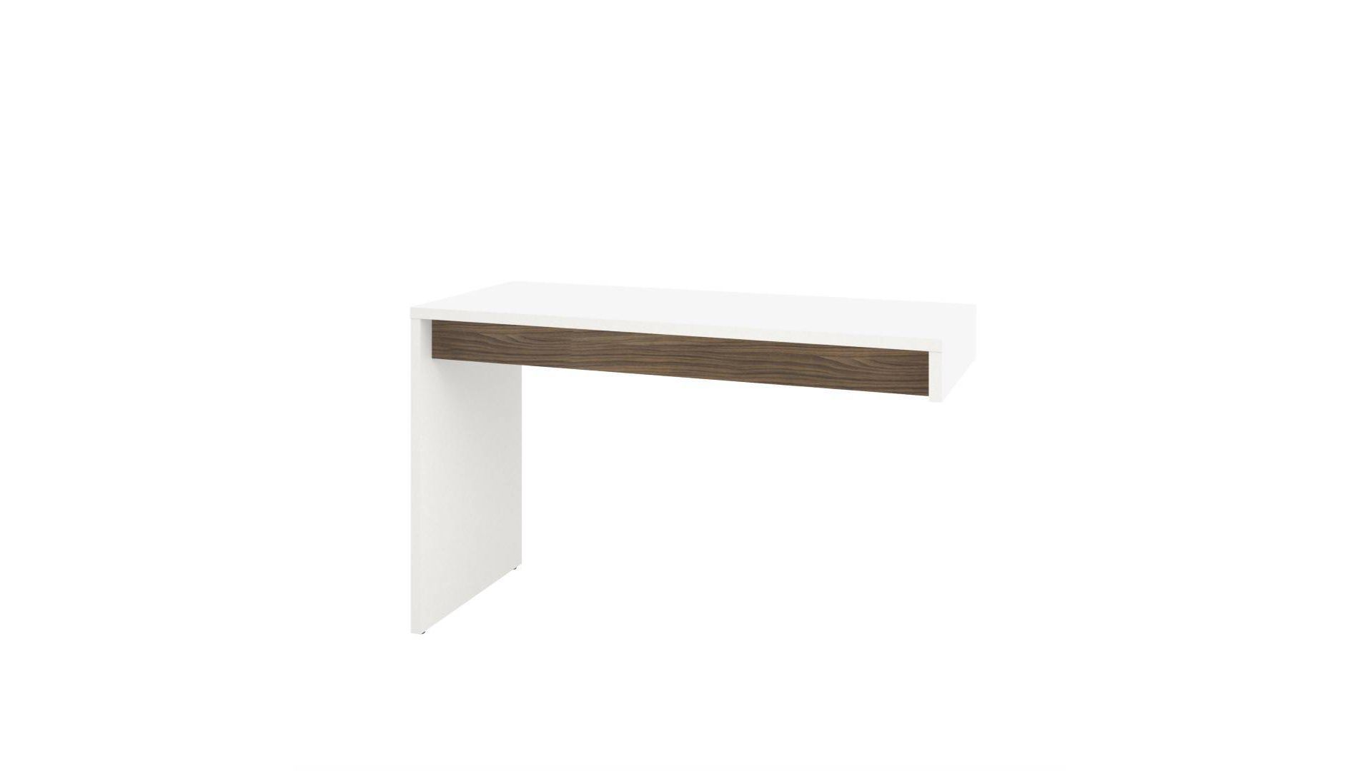 Liber T Reversible Desk Panel White/Walnut - Nexera: Mounted on 3-Drawer Unit, Scratch Resistant, MDF