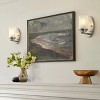 Dewdrop Farmhouse 1-Light Bathroom Vanity Light Brushed Nickel Iron Finish with Glass Shade ETL Certified Wall Mounted Fixture for Bedroom Hallway - 4 of 4