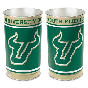 NCAA South Florida Bulls Waste Basket: Tin Indoor Trash Can, 13-Gallon Capacity - 1 of 3