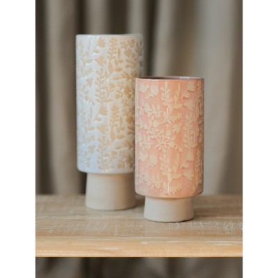 Shiraleah White Decorative Floral Alameda Tall Vase