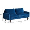 Velvet Loveseat Mid-Century Modern Sofa Tufted Couch with Wooden Legs for Living Room - 2 of 4