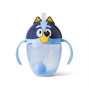 The First Years Bluey 7oz Spill Proof Weighted Straw Trainer Sippy Cup - 6 Months+ - 1 of 4