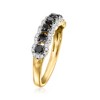 Ross-Simons 0.75 ct. t.w. Black and White Diamond Ring in 18kt Gold Over Sterling Size 7 - 2 of 3