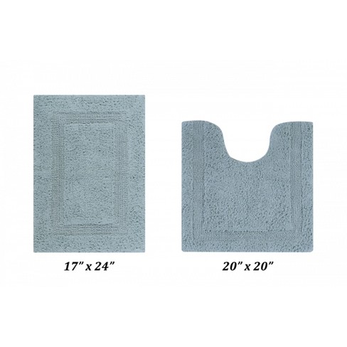 Better Trends 100% Cotton Lux Collection Bath Mats, Gray Bath Mat - Tufted,  Reversible & Absorbent & Machine Washable Bath Mats for Bathroom Floor