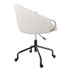 LumiSource Claire Task Chair Black Metal/Silver Metal/White PU - 3 of 4