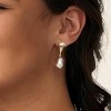 14K Gold Plated Pearl Drop Earrings, Hypoallergenic Cubic Zirconia Bridal Wedding Earrings for Women - 2 of 4