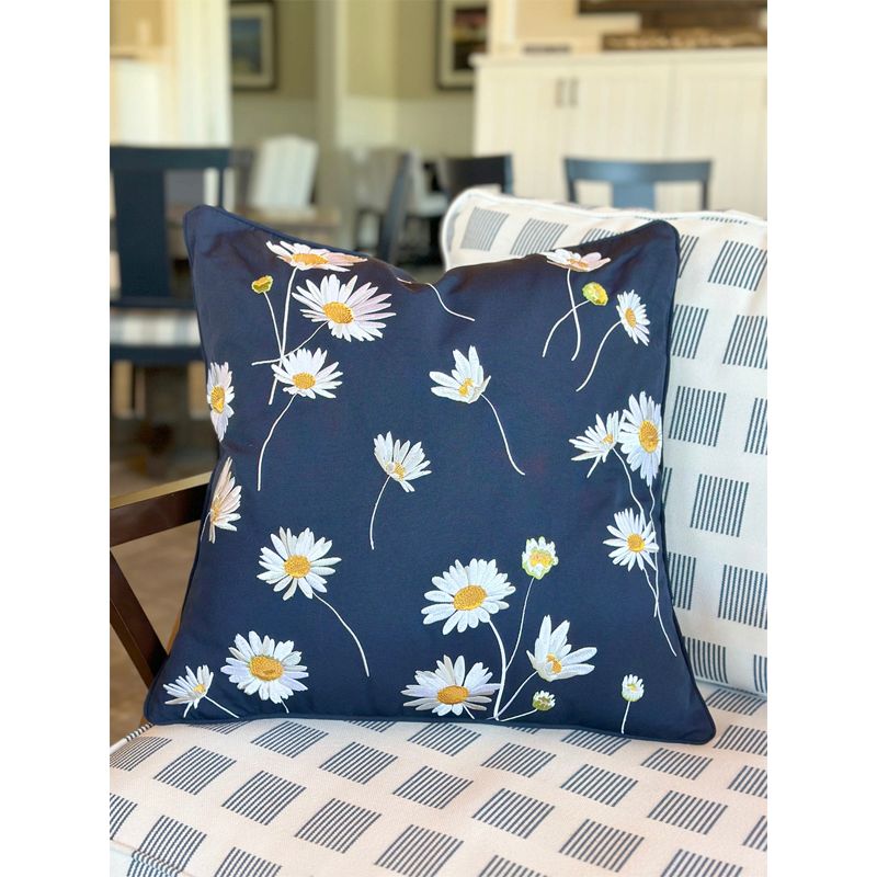 RightSide Designs Navy Daisy Indoor/Outdoor Throw Pillow, 3 of 5
