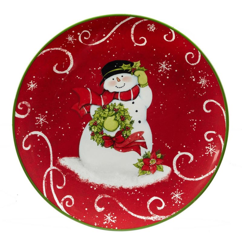 9&#34; Earthenware Holiday Magic Snowman Dessert Plates - Certified International, 4 of 7