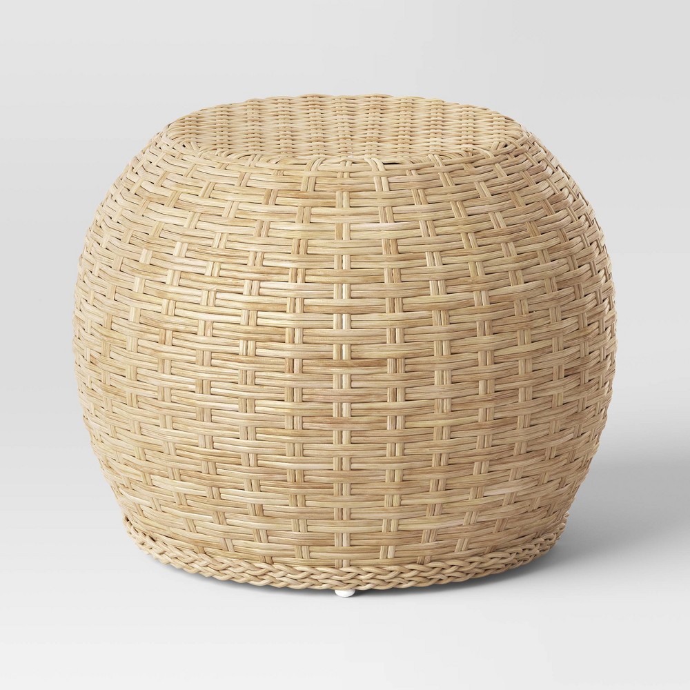 Photos - Pouffe / Bench Avens Round Natural Caned Ottoman - Threshold™