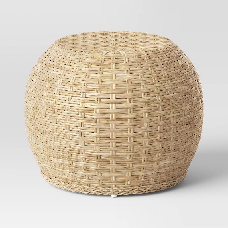 Avens Round Natural Caned Ottoman - Threshold&#8482;, 1 of 6