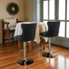 Mshliw Set of 2 Adjustable Swivel Velvet Barstools with Backrest, Tufted Upholstered Counter Chairs with Gold Base for Kitchen Island and Home Bar - 4 of 4