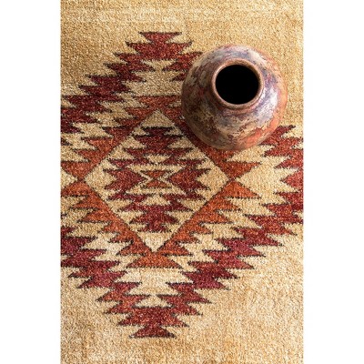 Reversible Margene Tribal Diamond 5' x 7' Beige Area Rug
