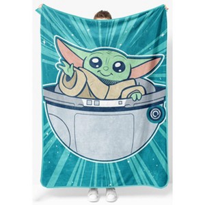 Jay Franco Star Wars The Mandalorian Fierce Warrior Plush Throw Blanket - 1 of 4