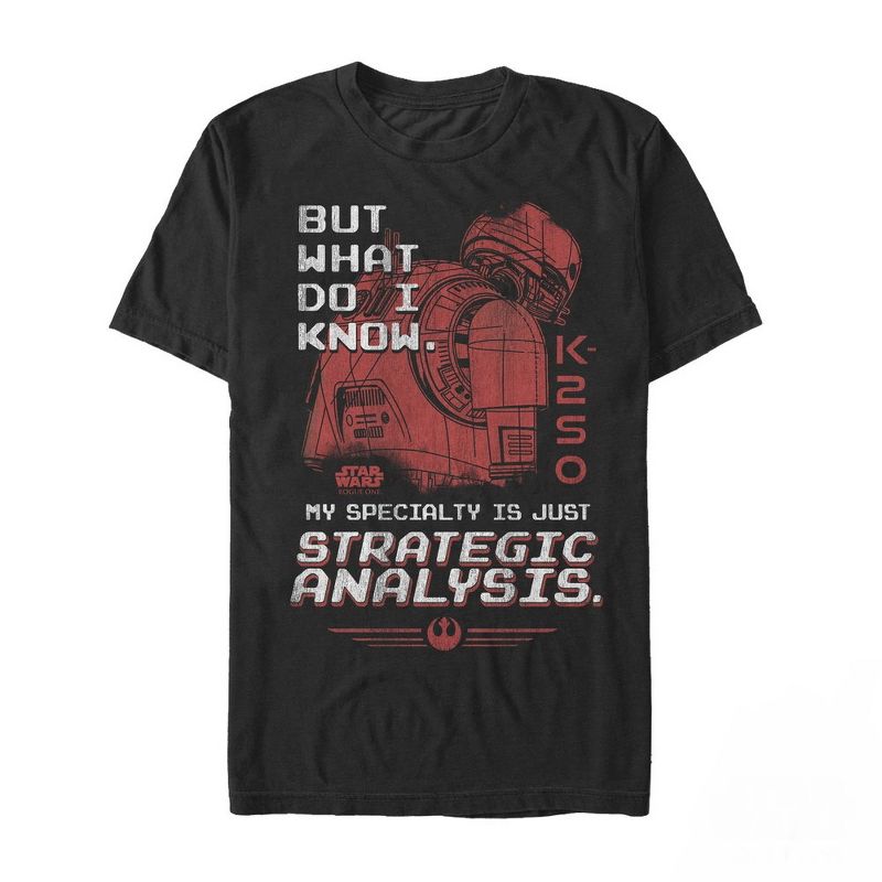 Men's Star Wars Rogue One K-2SO Strategic Analysis T-Shirt, 1 of 5