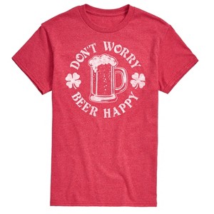 Men's - Instant Message - Don't Worry Beer Happy Short Sleeve Graphic T-Shirt - 1 of 4