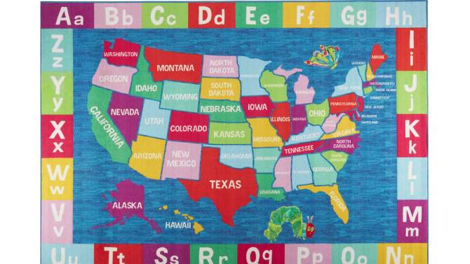 Eric Carle World Map Area Kids&#39; Rug (6&#39;6&#34;x9&#39;5&#34;) - Home Dynamix, 2 of 11, play video