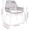 vidaXL Patio Chairs with Cushions - Brown Poly Rattan Outdoor Seating Set of 2 for Garden/Patio - 3 of 4