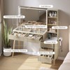 Makeup Vanity Desk with Lights,Wooden Dressing Table with 5 Drawers & Adjustable Shelves,Makeup Vanity Table Modern Glass Top with Charging Station - 4 of 4