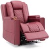 COMHOMA Recliner Chair Electric Massage Recliner Sofa with Led PU Leather Reclining Chair Red - 3 of 4