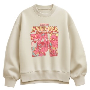 T*U様 UNUSED 22AW US2268 crewneck sweatsh Women's Spider-Man: BND Panels Oversized Fleece Crew Sweatshirt