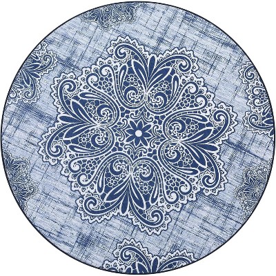 Washable Vintage Hallway Runner Rug, Low-Pile Non-Slip Rubber Backing Carpet for Kitchen, Laundry & Entryway