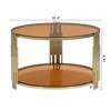 ALEXOUN 31.5 Inch Coffee Table,2-Tier Transparent Circle Glass Center Table with Storage Shelf & Metal Base,for Living Room,Office,Small Spaces - 3 of 4