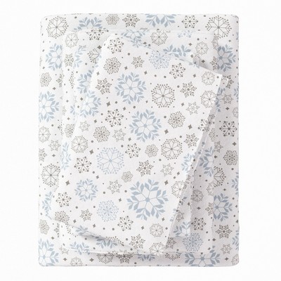 100% Cotton Lodge Printed Flannel Sheet Set - Great Bay Home (California King, Snowflake)
