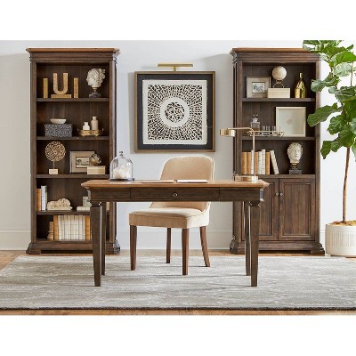 Sonoma Transitional Brown Wood Writing Desk with Drawer and Power Outlet