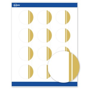 Avery Labels, 2" Diameter, Matte White, Double-Dipped Gold Edge, 120ct - 1 of 4