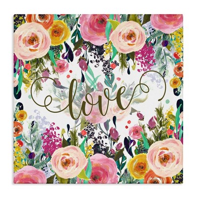 Stupell Industries Elegant Love Floral Pattern, 30" x 30"