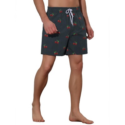 Lars Amadeus Men's Fruit-printed Drawstring Lightweight Holiday Board Shorts Red 30 — фото 4