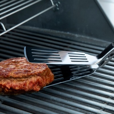 Premium Stainless Steel Tongs-Spatula with Rubber Grip