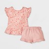 Baby Girls' Ruffle Sleeve Gauze Shorts Set - Cat & Jack™ - 2 of 4