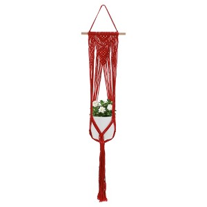 Unique Bargains Macrame Plant Hanger Woven Cotton Indoor Outdoor Decorative - 1 of 4