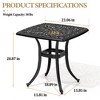 Crestlive Products Patio Cast Aluminum Black Side Table, Outdoor End Table Small Square Coffee Table for Backyard, Pool, Indoor, Easy Maintenance - 2 of 4