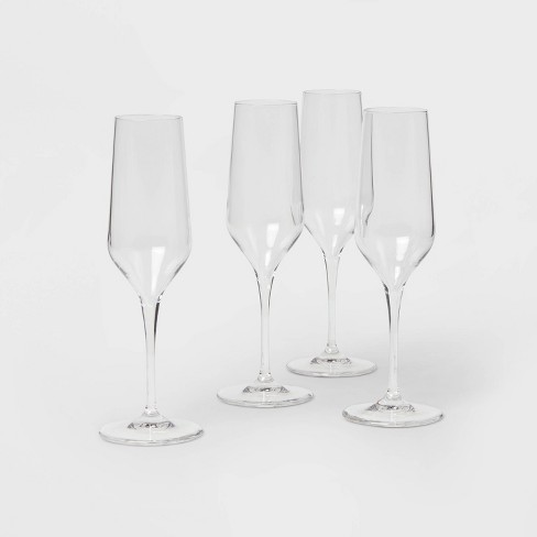 Set of 4 Cut Crystal-style Coupe Champagne Tower Glasses New Years