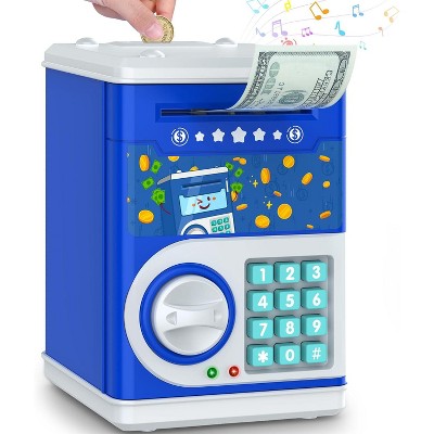 Electronic Piggy Bank for Kids with Password Code Lock and Auto Bill Slot Money Saving Cash Coin Box