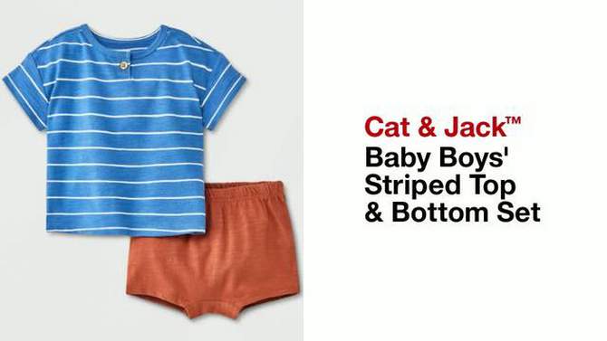 Baby Boys' Striped Top & Bottom Set - Cat & Jack™, 2 of 8, play video