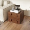 POVISON 1Piece Modern Modular Walnut Color Cabinet ,Plywood Frame TV Stand, Living Room Cabinets,Black Media Console ,Fully-Assembled - 3 of 4