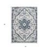 Ivory And Blue Medallion Area Rug - 3 of 4