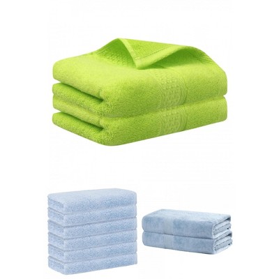 REGALWOVEN Absorbent Solid Bath Hand Face Cloths Cotton Towels 3 Piece Sets