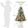 3FT Pre Lit Premium Potted Flocked Arctic Fir Christmas Tree , Artificial Mini Pre Lit Xmas Tree Christmas Decoration Snowman White Base - 4 of 4