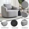 KWPZQEB 360 Degree Swivel Chair, Teddy Fleece Swivel Barrel Chair with Soft Pillow, Comfy Single Sofa, Accent Reading Chair for Living Room,Apartment - 4 of 4
