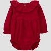 Carter's Just One You® Baby Girls' 2pc Heart Ruffle Romper with Tights Set - Red - 2 of 4