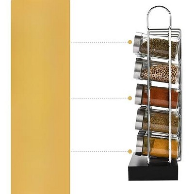 Stainless Steel Wall-Mounted Spice Rack Organizer with Adjustable Shelves