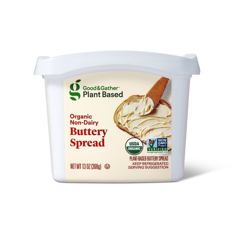 Plant Based Organic Non-Dairy Buttery Spread - 13oz - Good &#38; Gather&#8482;, 1 of 4