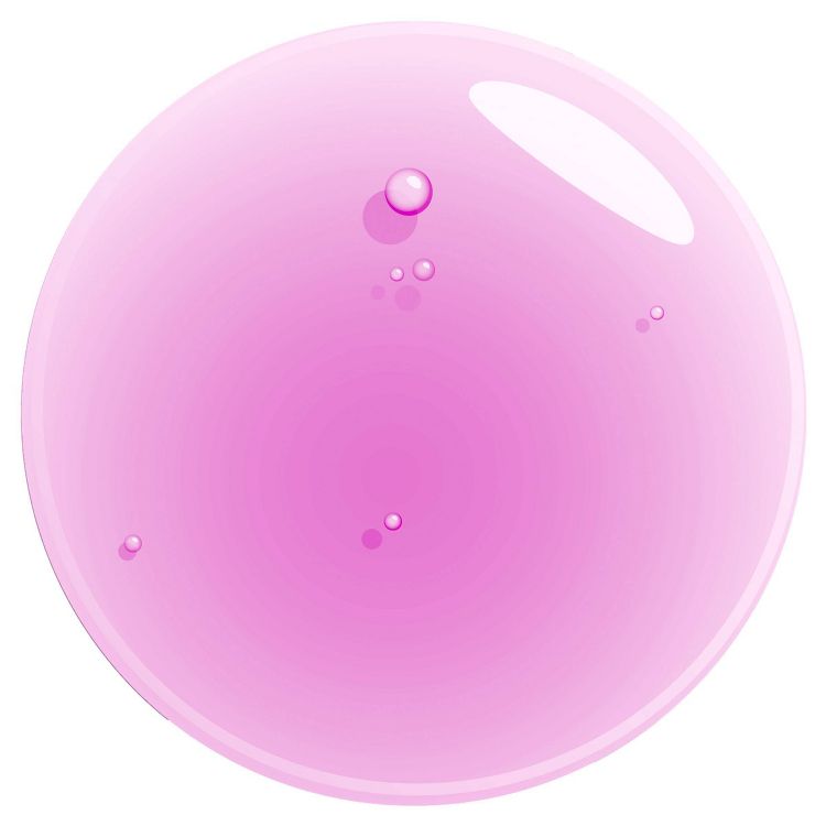 Pink glossy liquid with a smooth, shiny surface and small bubbles, resembling a lip gloss texture.