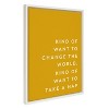 Kate and Laurel Sylvie Change the World Nap Framed Canvas by Apricot and Birch, 18x24, White - 2 of 4